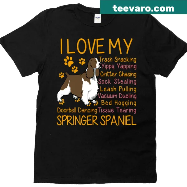 Cute T-shirt for dog-lovers with 'I Love My Trash Snacking' text and graphic