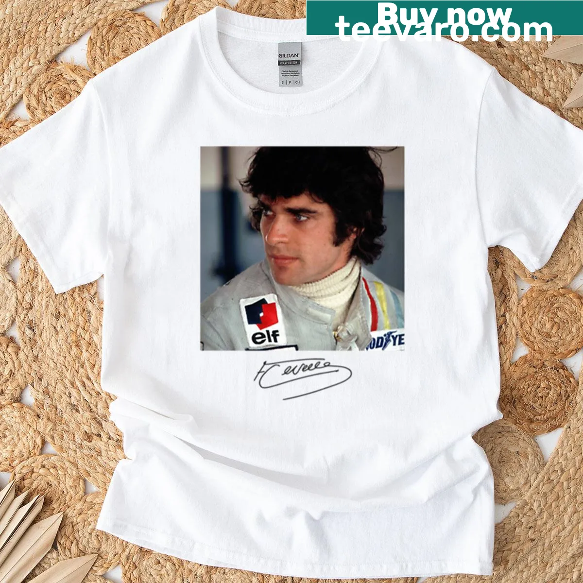 Signature print t-shirt featuring François Cevert's name — on a men's t-shirt
