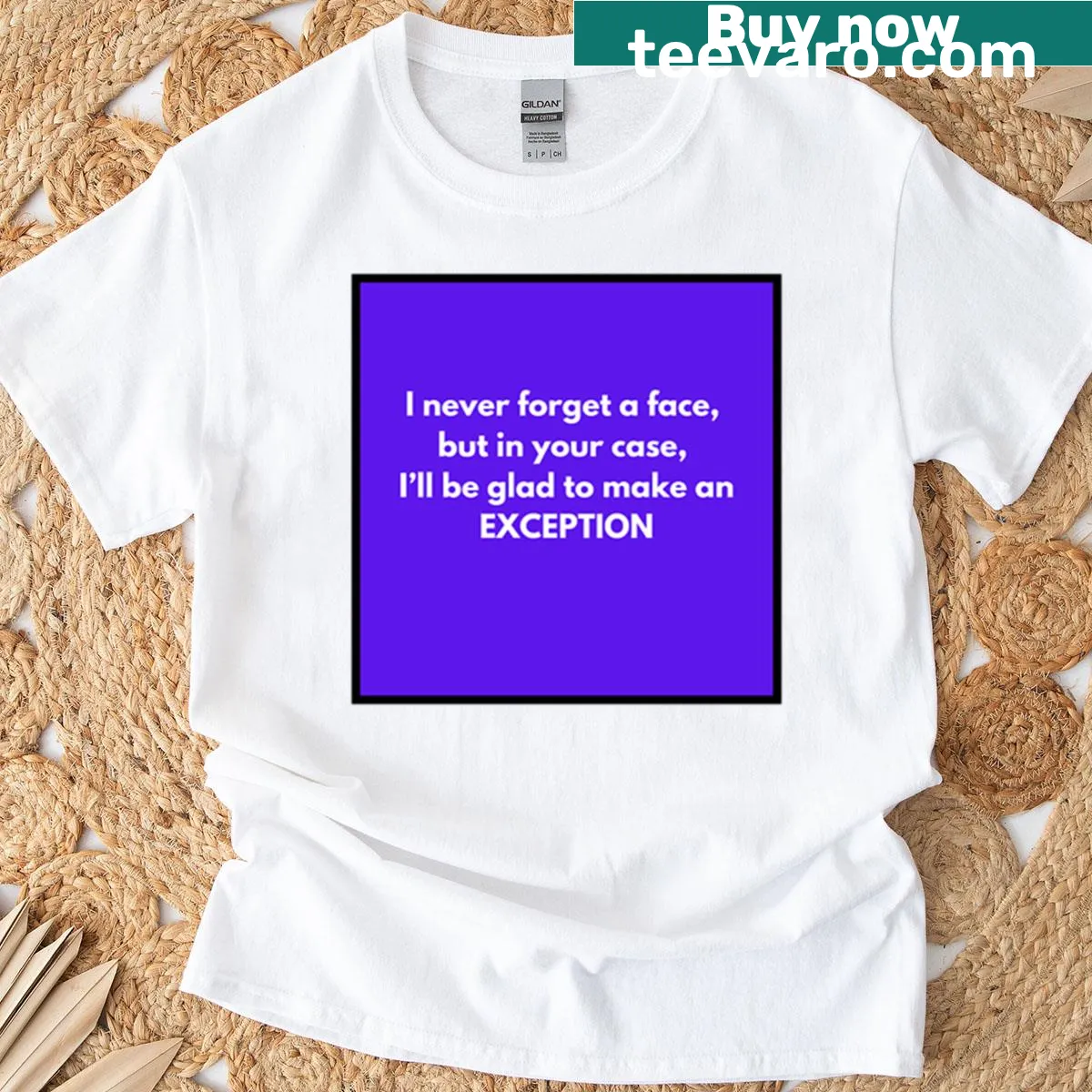 Humorous quote graphic T-shirt with bold typography. — on a men's t-shirt