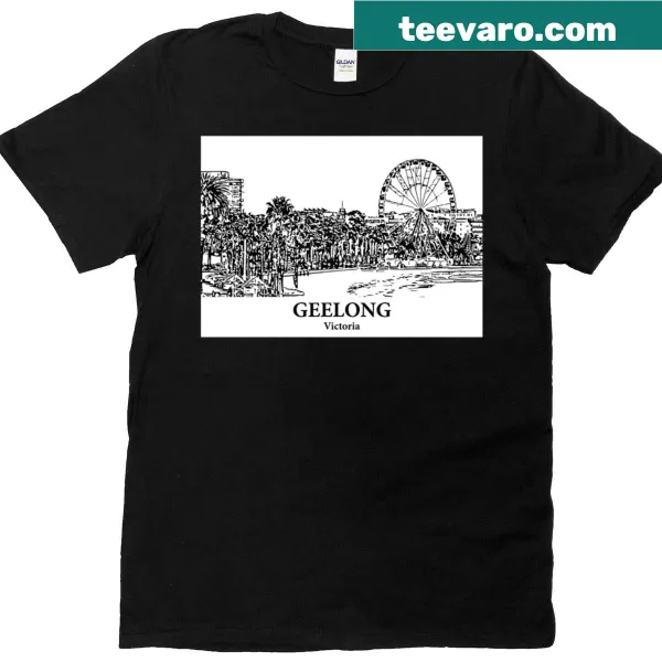 Vintage-style t-shirt with 'Geelong Victoria' text