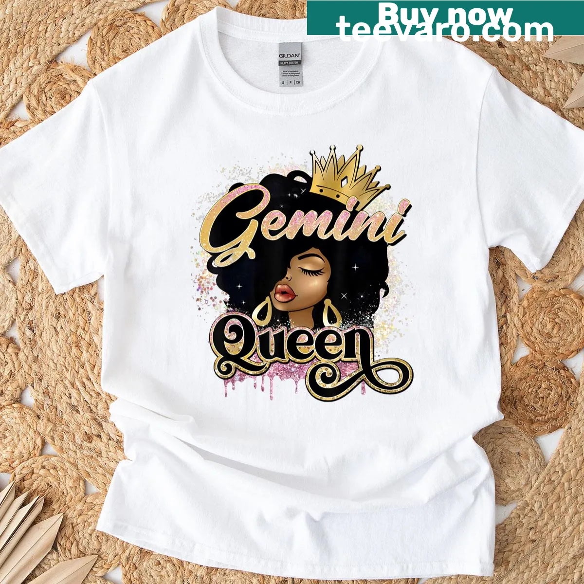 Gemini-themed T-shirt celebrating black women and June birthdays. — on a men's t-shirt