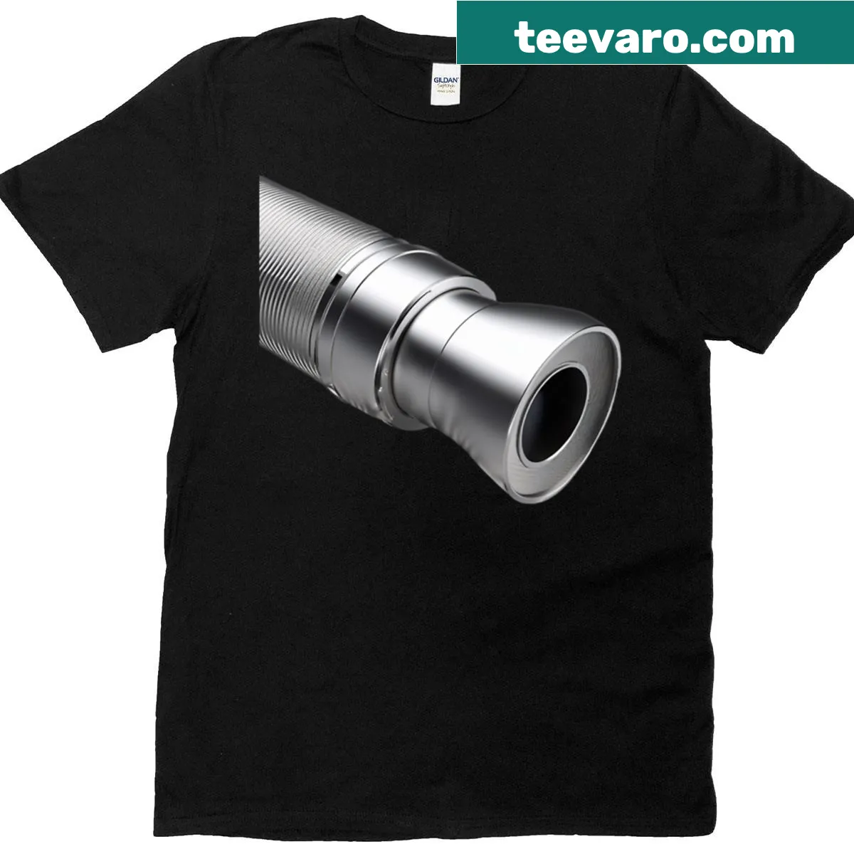 T-shirt with geometric microscope print in fine detail — on a men's t-shirt