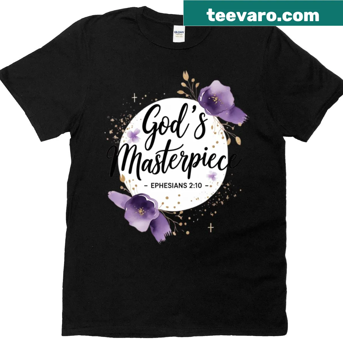 T-shirt featuring Ephesians 2:10 text — on a men's t-shirt