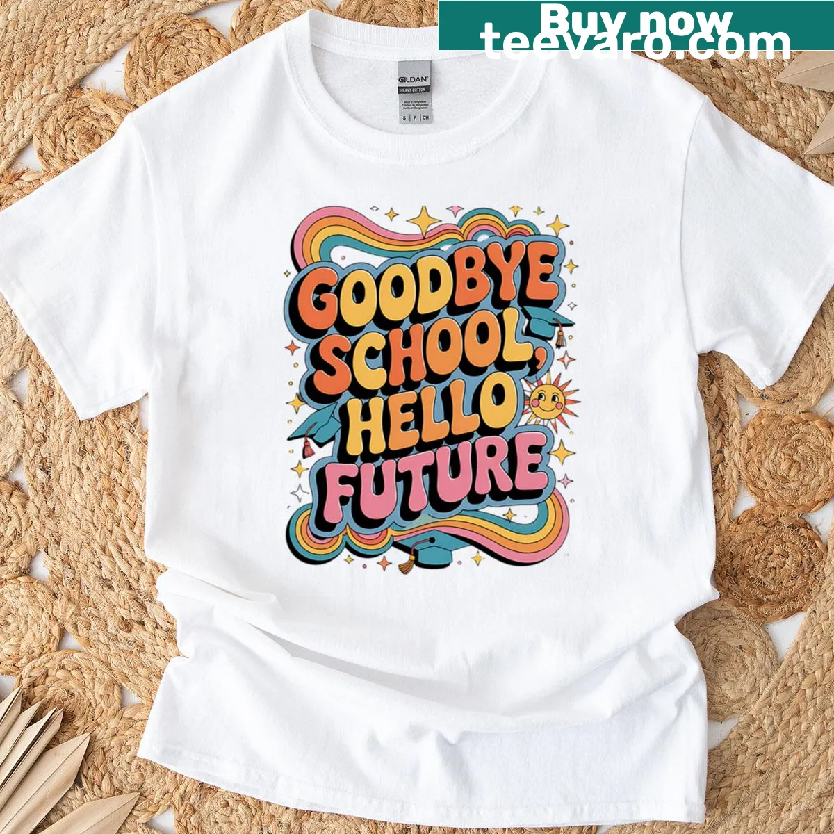 Retro graduation t-shirt for Class of 2025 with inspirational text — on a men's t-shirt
