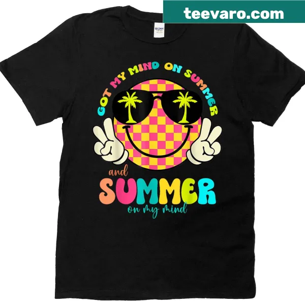 Happy face graphic T-shirt for teachers embracing summer