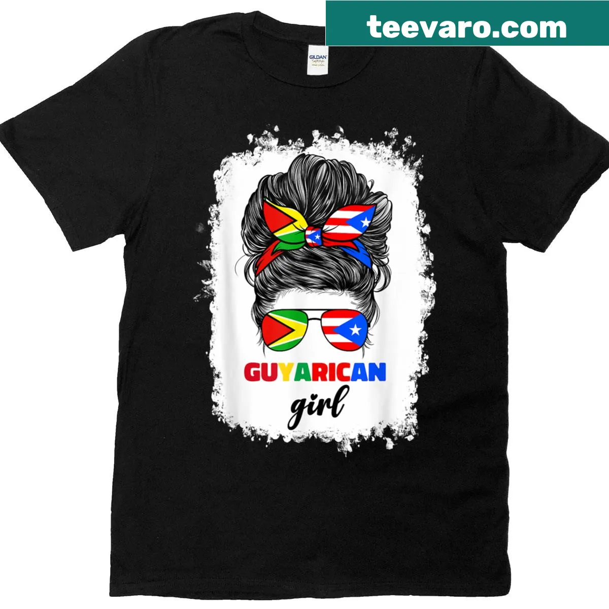 Cultural flag graphic T-shirt for women honoring heritage — on a men's t-shirt