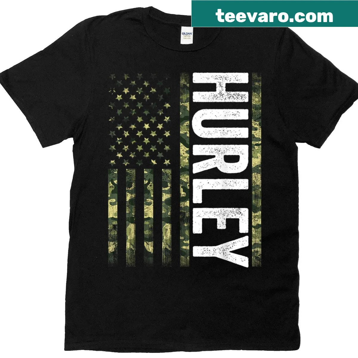 Vintage American flag graphic T-shirt for patriotic wear — on a men's t-shirt
