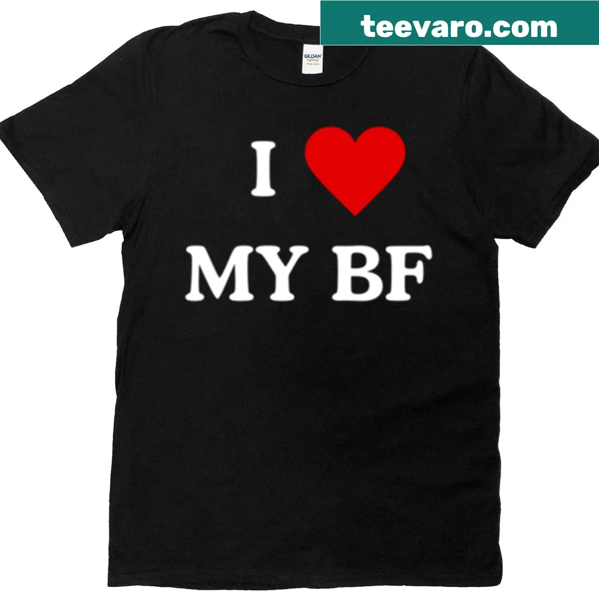 T-shirt with 'I Love My Boyfriend' message — on a men's t-shirt