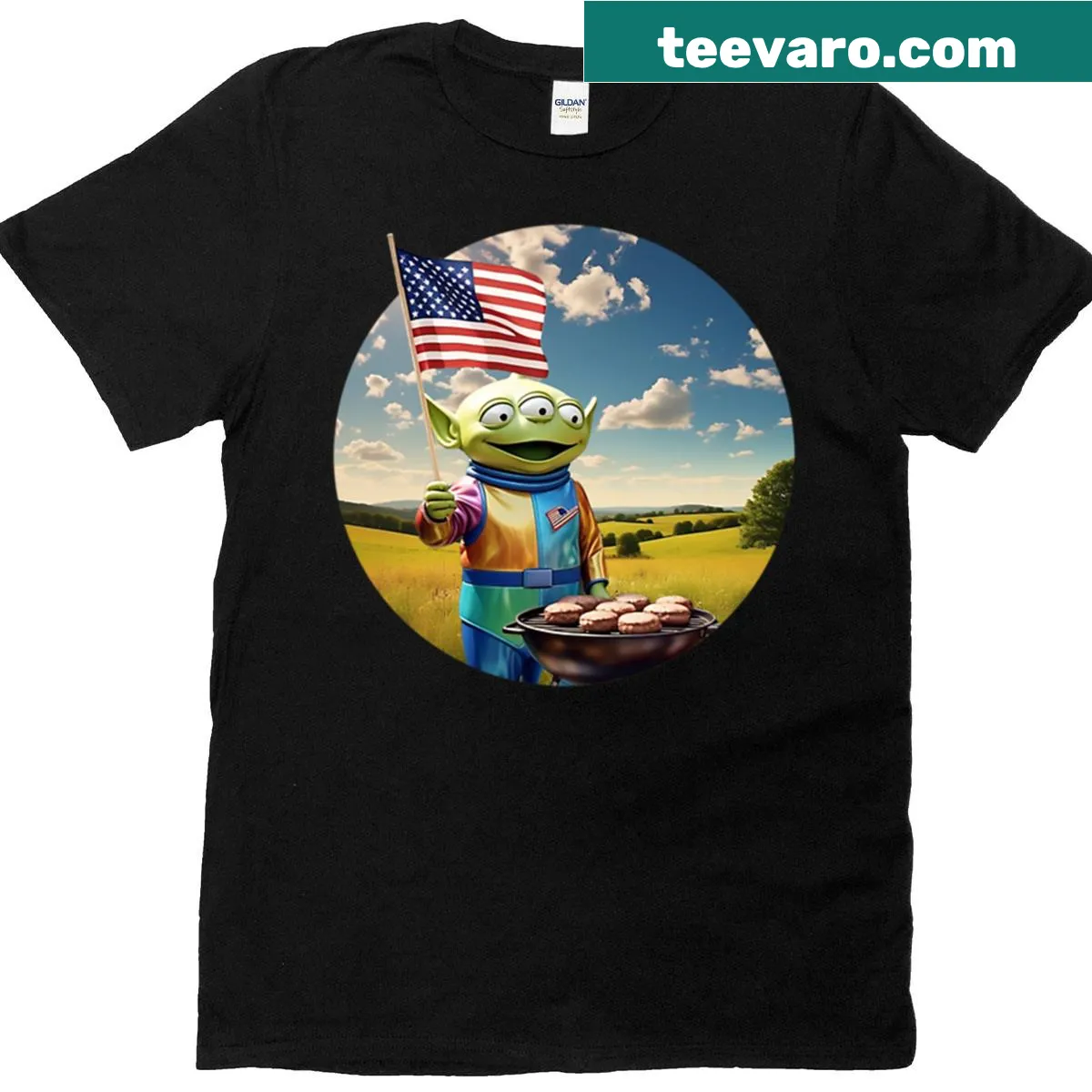 Oversized July 4th celebration t-shirt with patriotic design — on a men's t-shirt