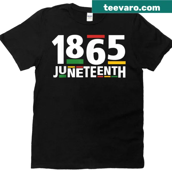 Juneteenth T-shirt featuring the date June 19th, 1865, in bold typography