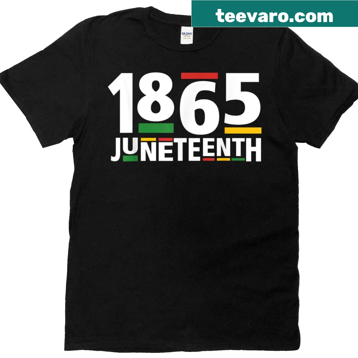 Juneteenth T-shirt featuring the date June 19th, 1865, in bold typography — on a men's t-shirt