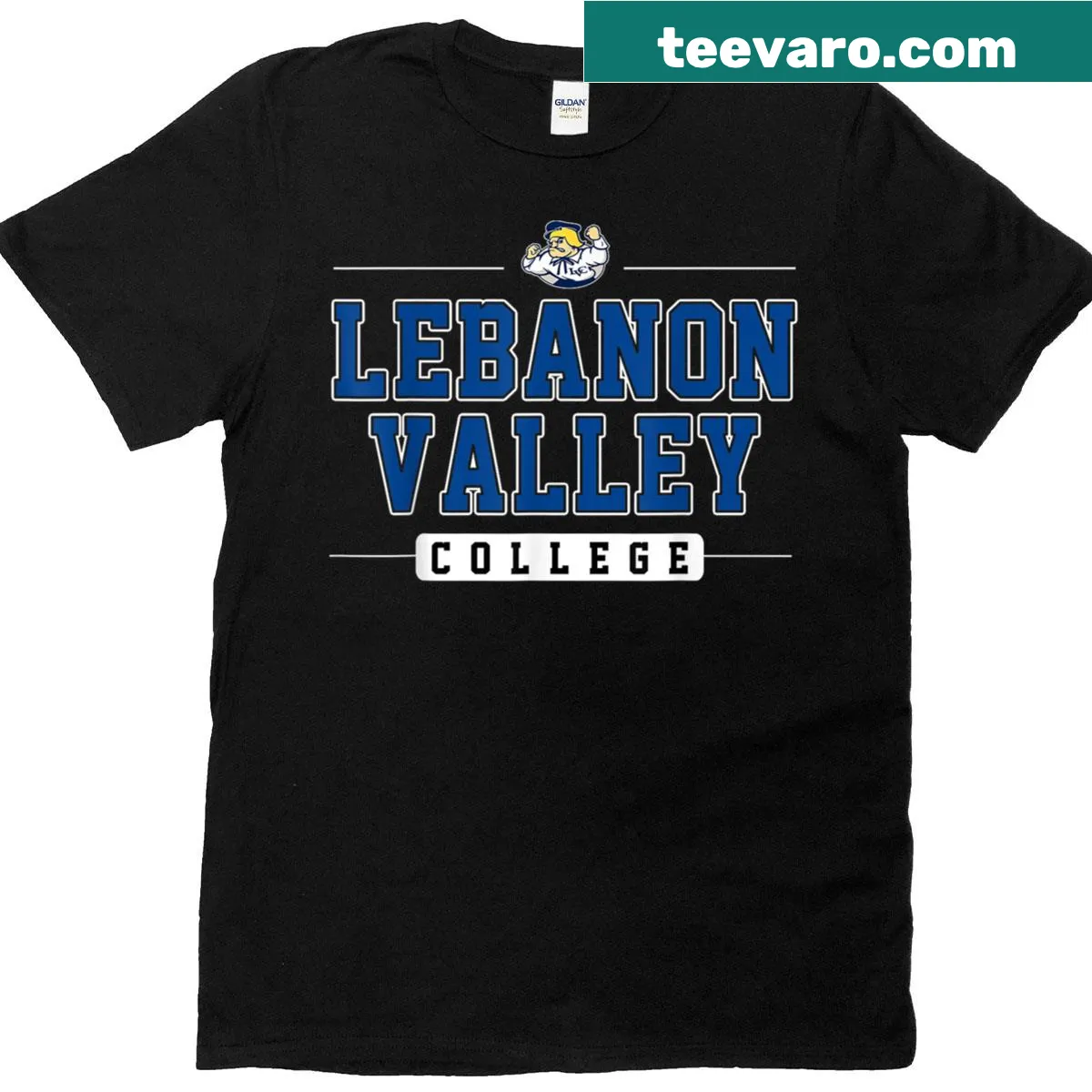 Vintage Lebanon Valley College T-shirt with classic design — on a men's t-shirt