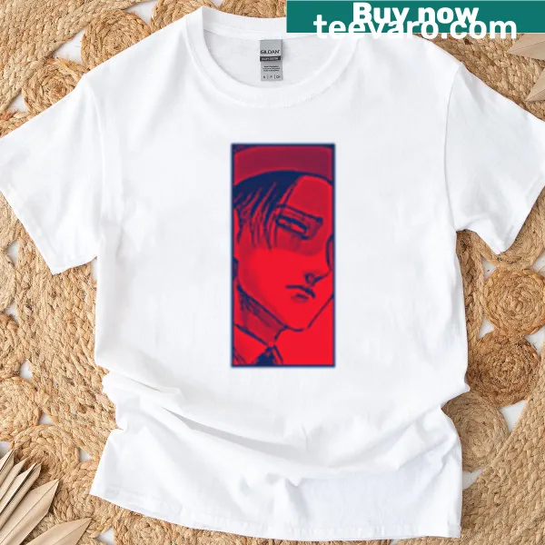 T-shirt featuring an illustration of Levi Ackerman from Attack on Titan