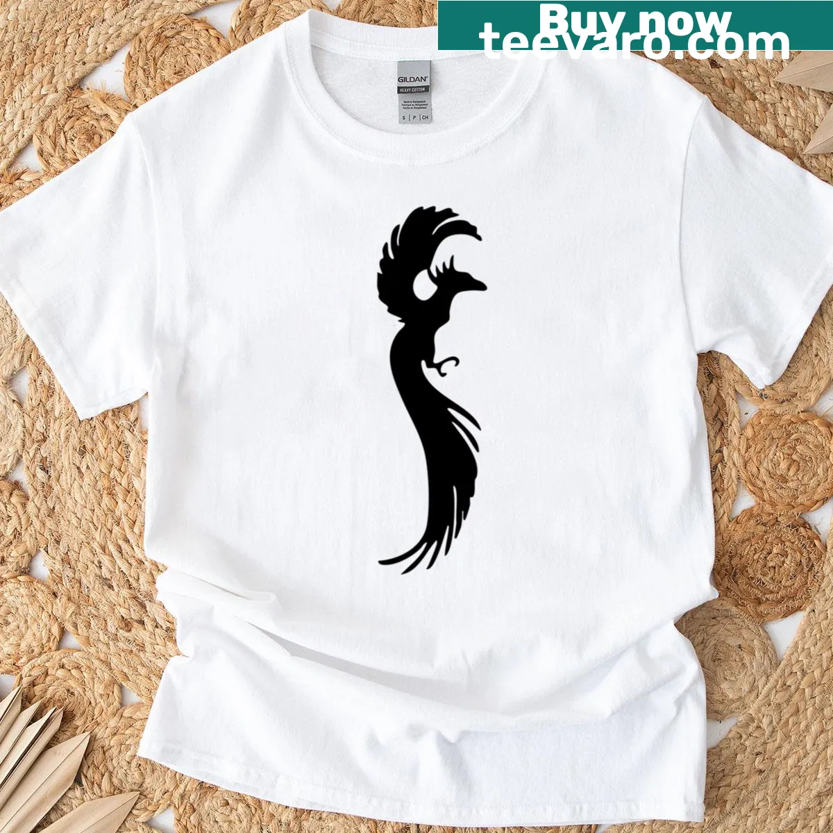 Phoenix silhouette design on a T-shirt — on a men's t-shirt