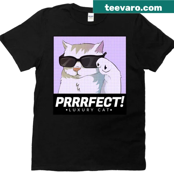 Elegant illustration of a luxury cat on a t-shirt