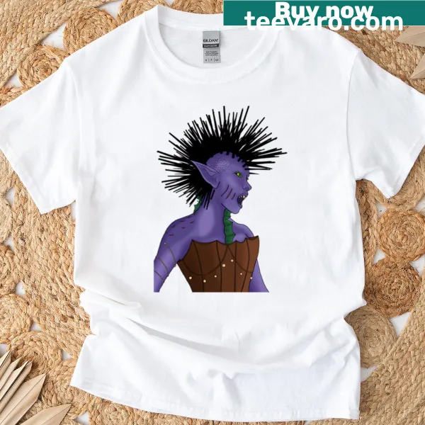 Oversized T-shirt featuring an angry siren design