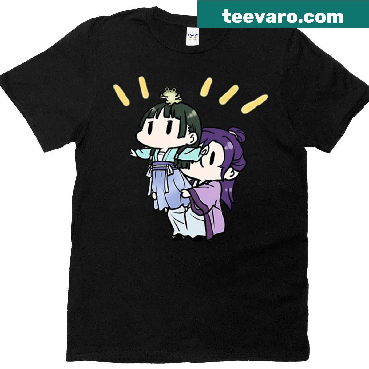 Cute graphic of cat ears inspired by anime character Maomao — on a men's t-shirt