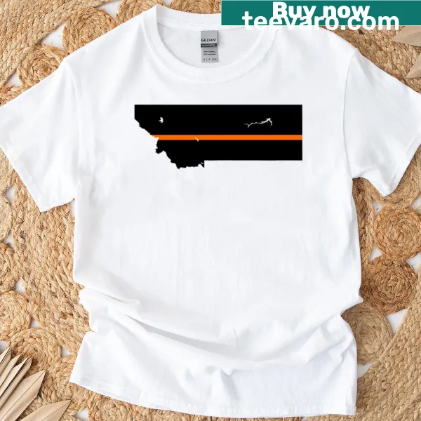 Montana Thin Orange Line T-shirt displaying an orange line graphic