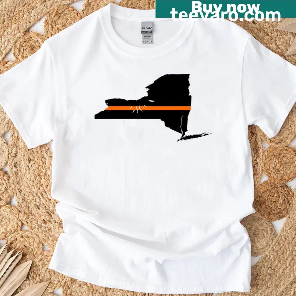 New York State Thin Orange Line T-shirt featuring a strong orange stripe design