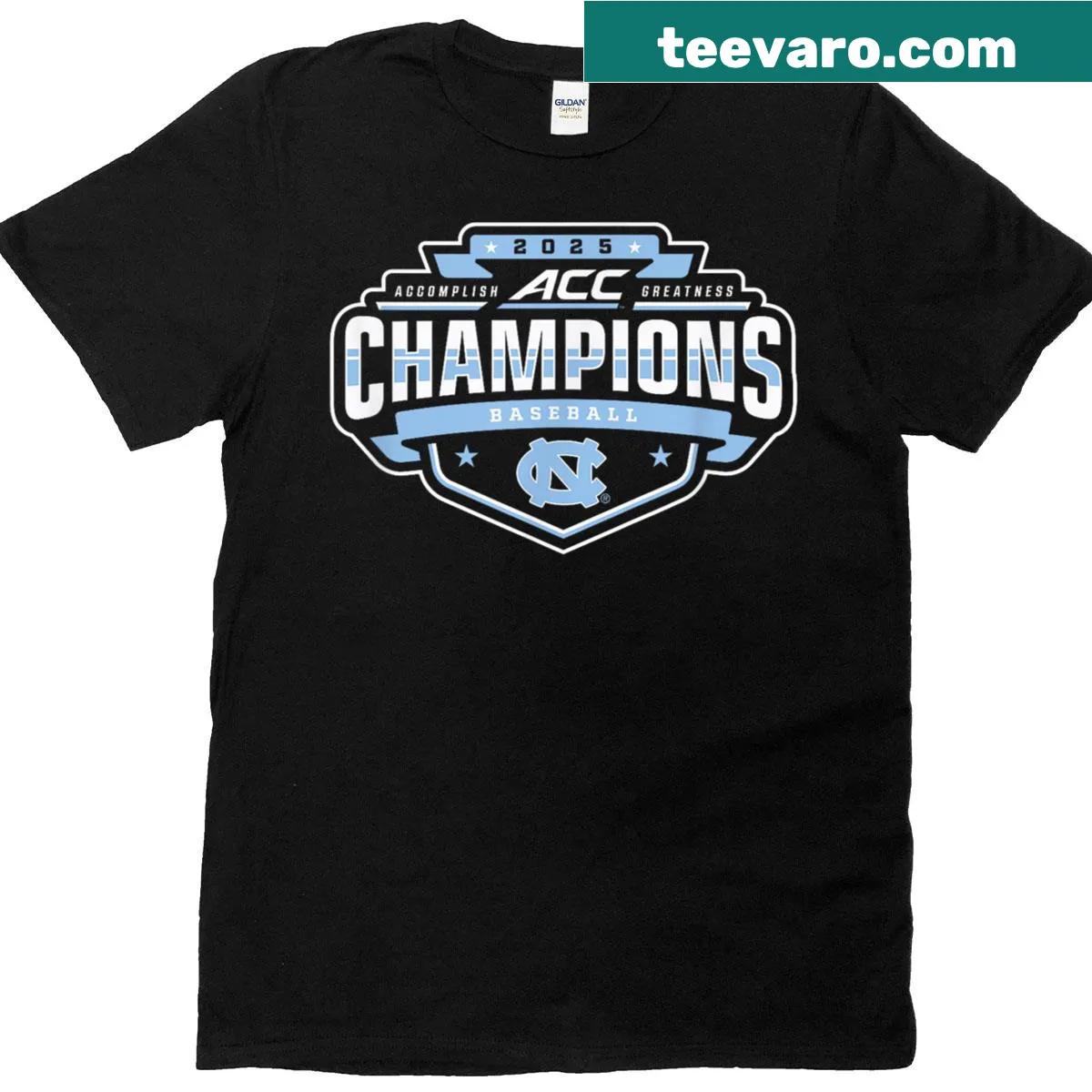 T-shirt celebrating North Carolina Tar Heels ACC Champs 2025 — on a men's t-shirt