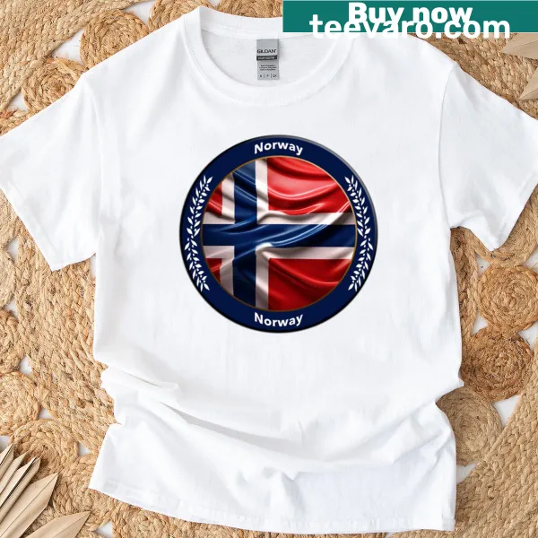 T-shirt featuring a bold graphic design representing Norway