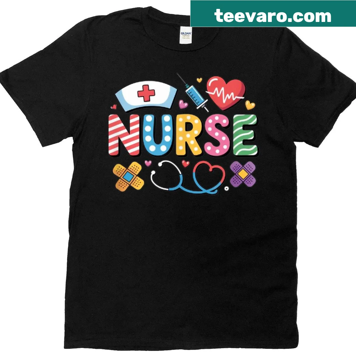 Nurse-themed graphic on T-shirt celebrating Nurse Life — on a men's t-shirt