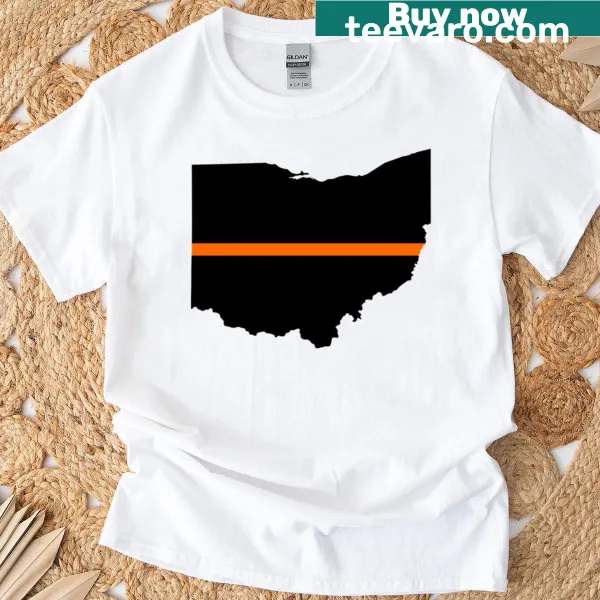 Ohio t-shirt with thin orange line design