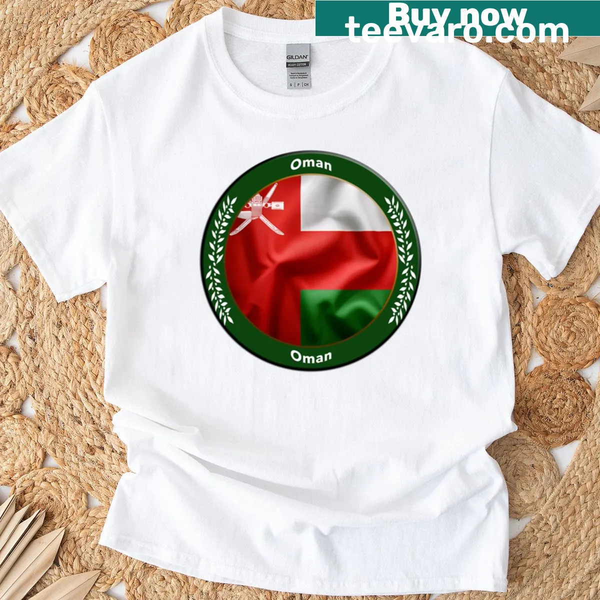 Silhouette of Oman on a minimalist T-shirt — on a men's t-shirt