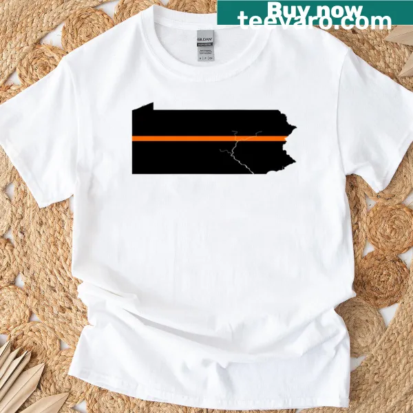 Thin Orange Line badge emblem on Pennsylvania T-shirt