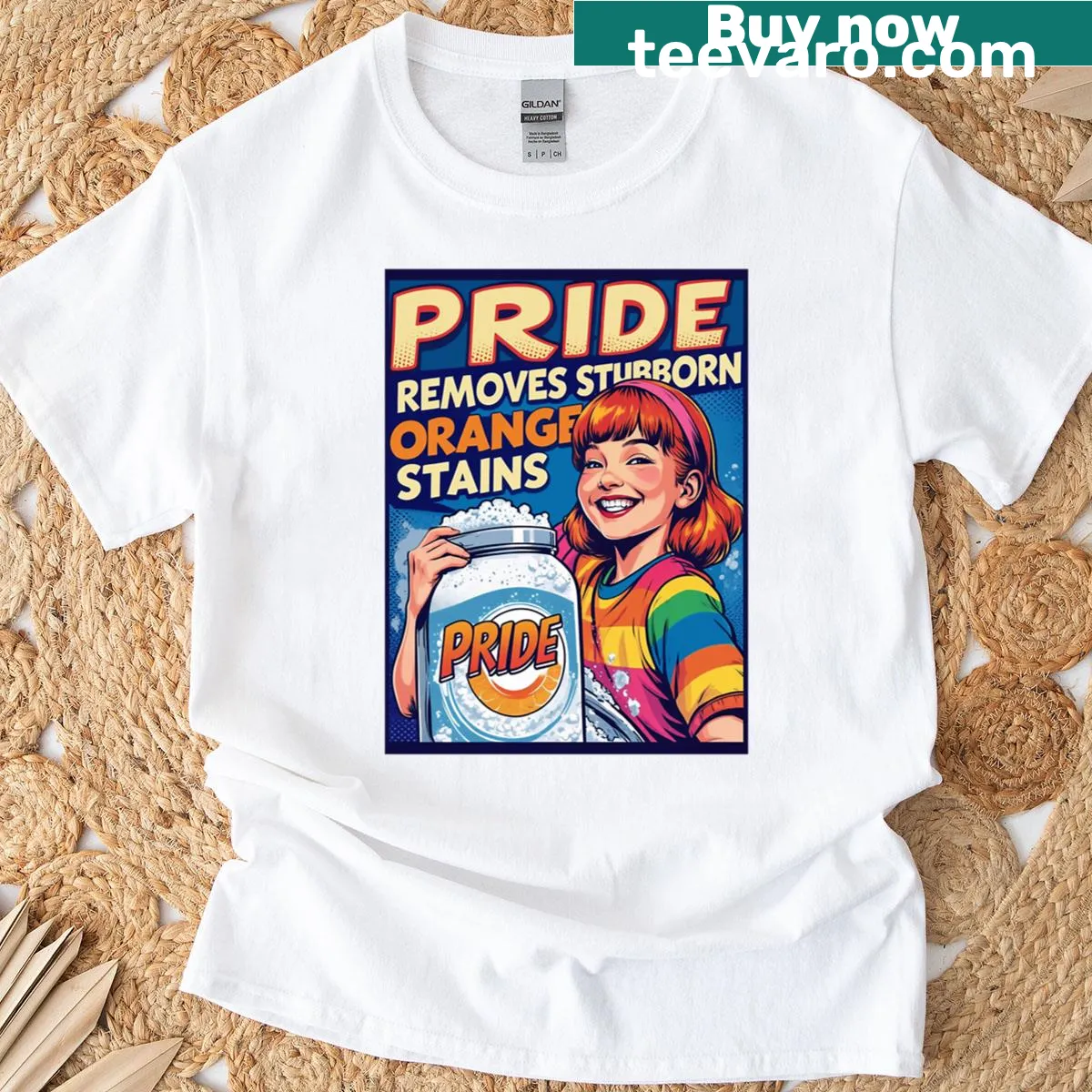 Humorous LGBTQ pride-themed graphic on T-shirt — on a men's t-shirt