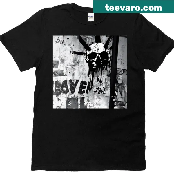 T-shirt with a grunge backdrop, designed for street art enthusiasts
