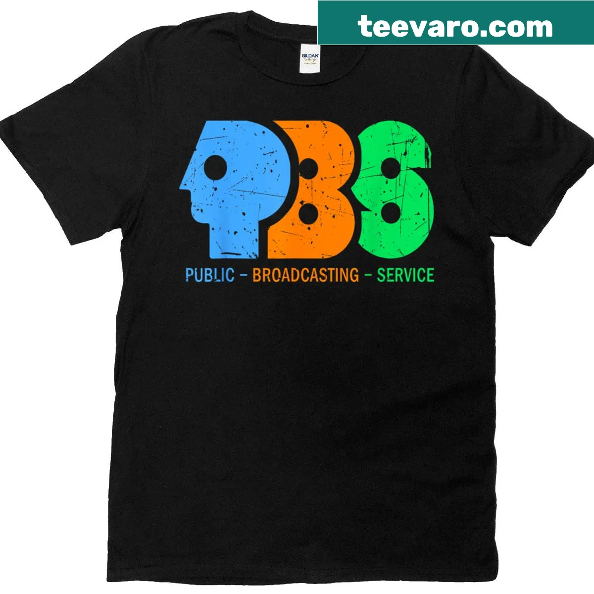 Bold typography t-shirt supporting PBS with a clear message — on a men's t-shirt