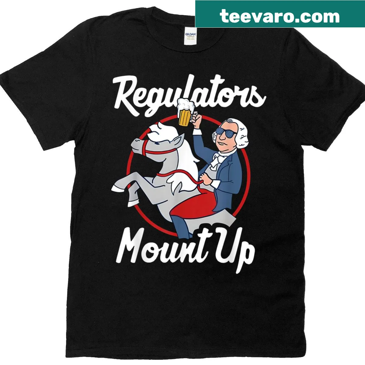 Funny 4th of July T-shirt with whimsical Independence Day graphic — on a men's t-shirt
