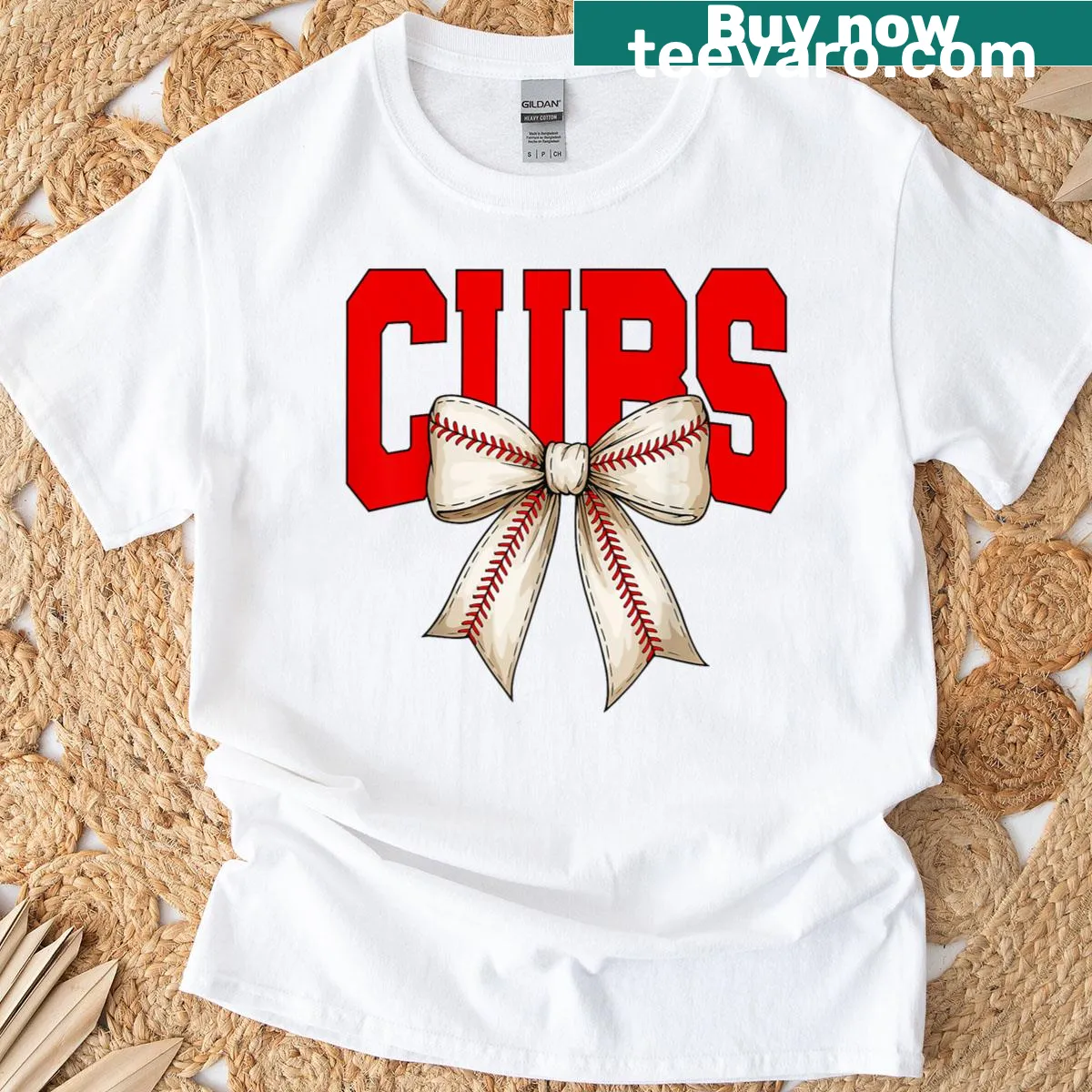 Retro-style T-shirt featuring a coquette bow design — on a men's t-shirt