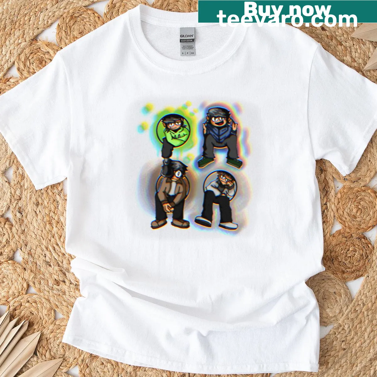 Oversized T-shirt with School Bombers graphic design — on a men's t-shirt