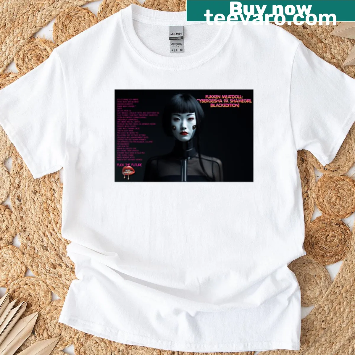 Limited edition T-shirt with a cyberpunk fantasy illustration — on a men's t-shirt