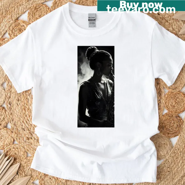 Silhouette T-shirt featuring a saxophonist in a serenade pose