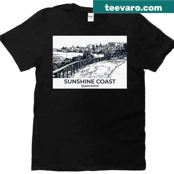 Illustration of Sunshine Coast Queensland on a t-shirt