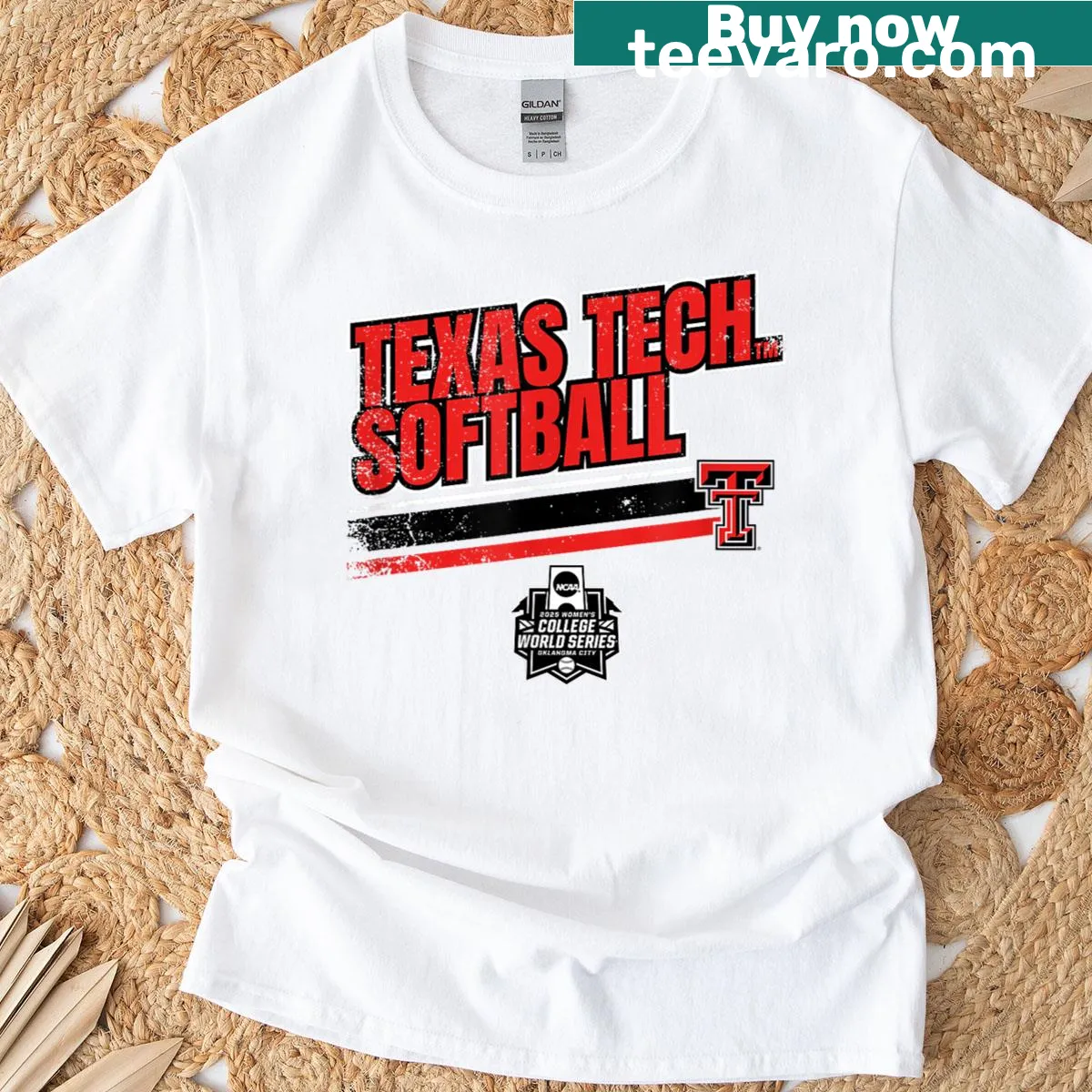 Texas Tech Softball graphic on a sporty T-shirt — on a men's t-shirt