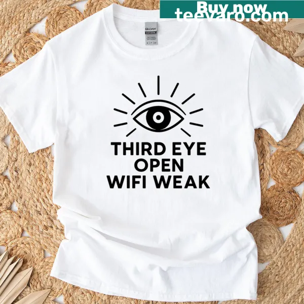Oversized t-shirt featuring third eye and weak wifi graphic