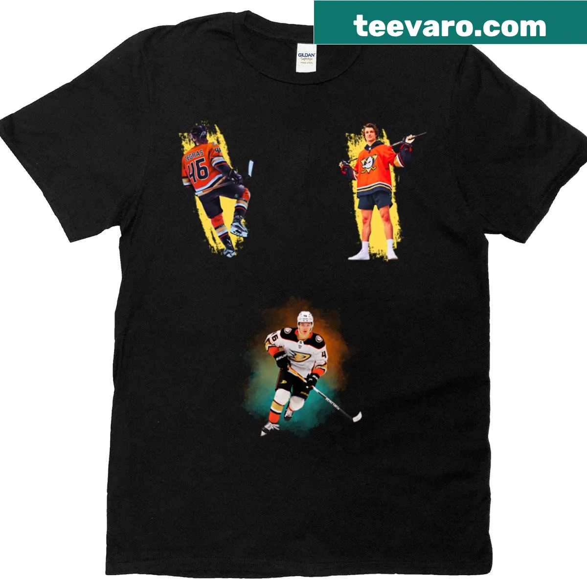 Trevor Zegras sticker pack graphic on T-shirt — on a men's t-shirt