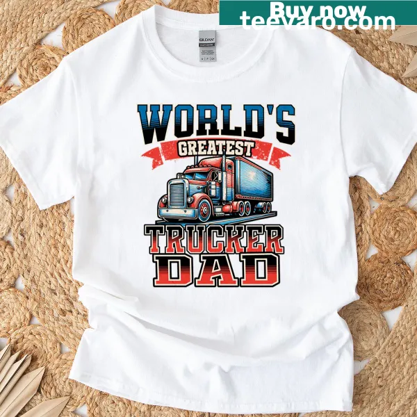 Illustrative trucker dad T-shirt designed for hardworking fathers