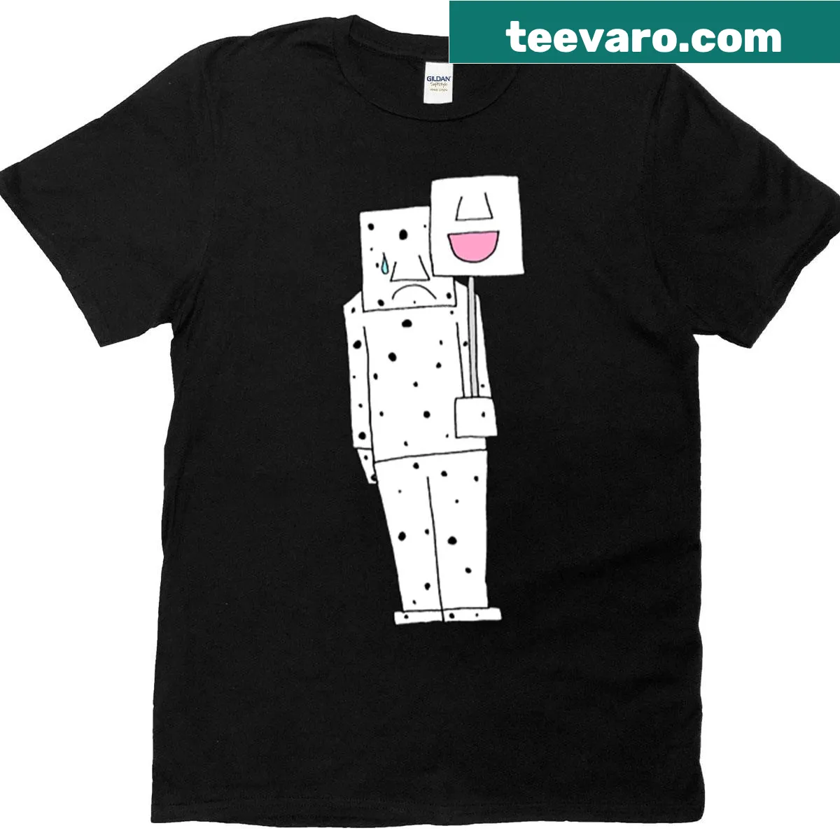 Clever typographic design on Under The Mask t-shirt — on a men's t-shirt