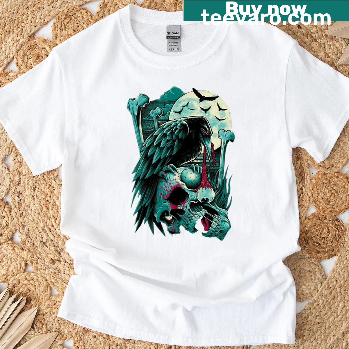 T-shirt featuring a moonlit scene by Brandon-heart — on a men's t-shirt