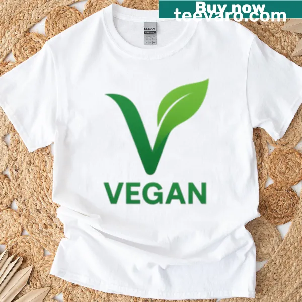 Vegan Logo t-shirt with green leaf design