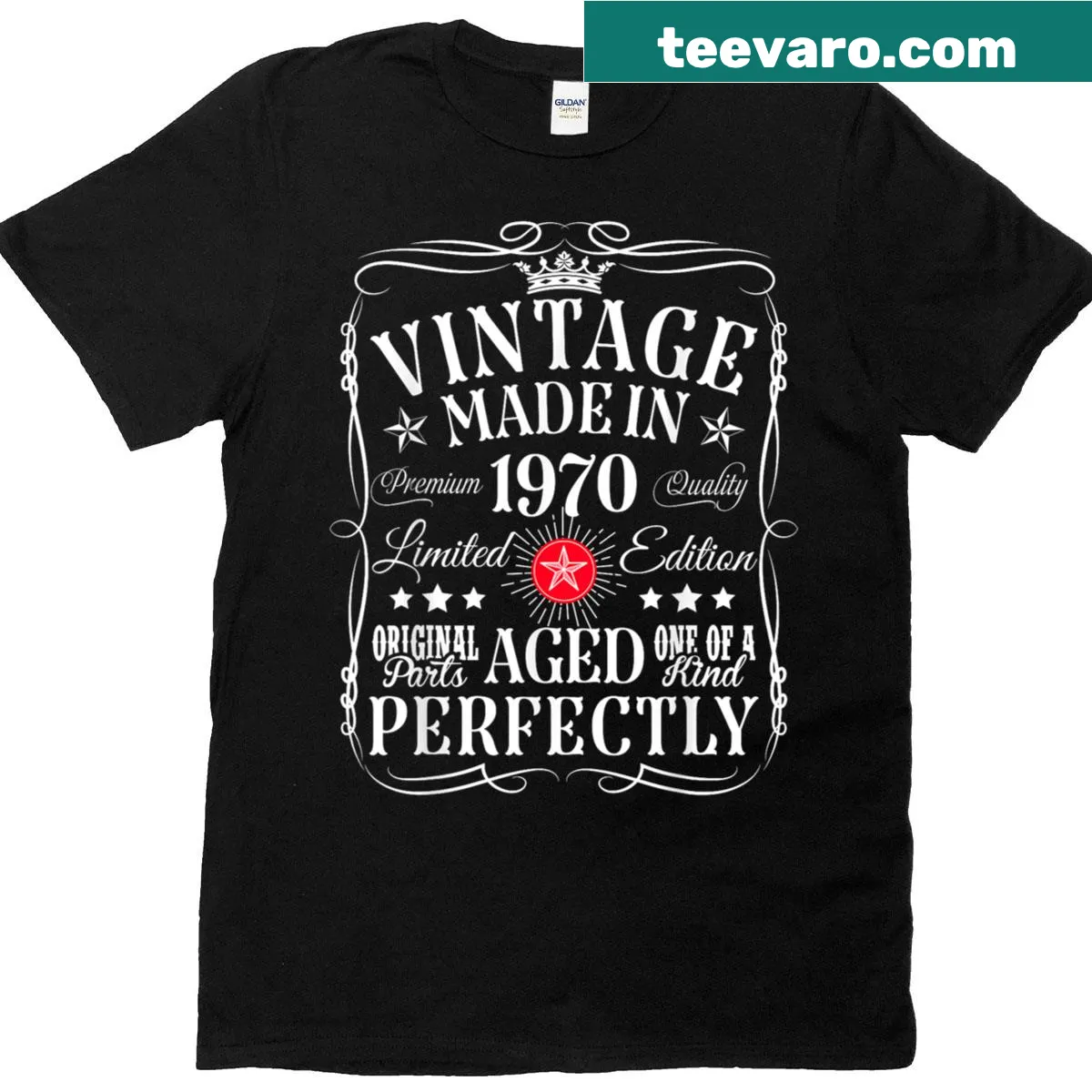 Vintage 1970 55th birthday t-shirt celebrating 55 years old — on a men's t-shirt