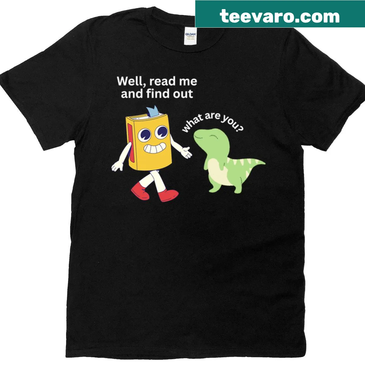 Whimsical animal illustrations and 'Who Are You?' text on T-shirt. — on a men's t-shirt
