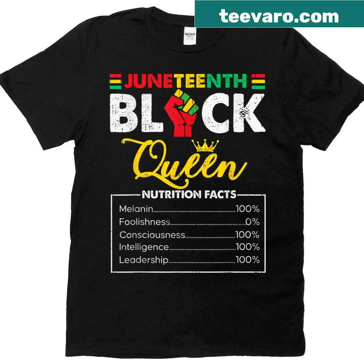 Funny Juneteenth t-shirt with nutritional facts design — on a men's t-shirt