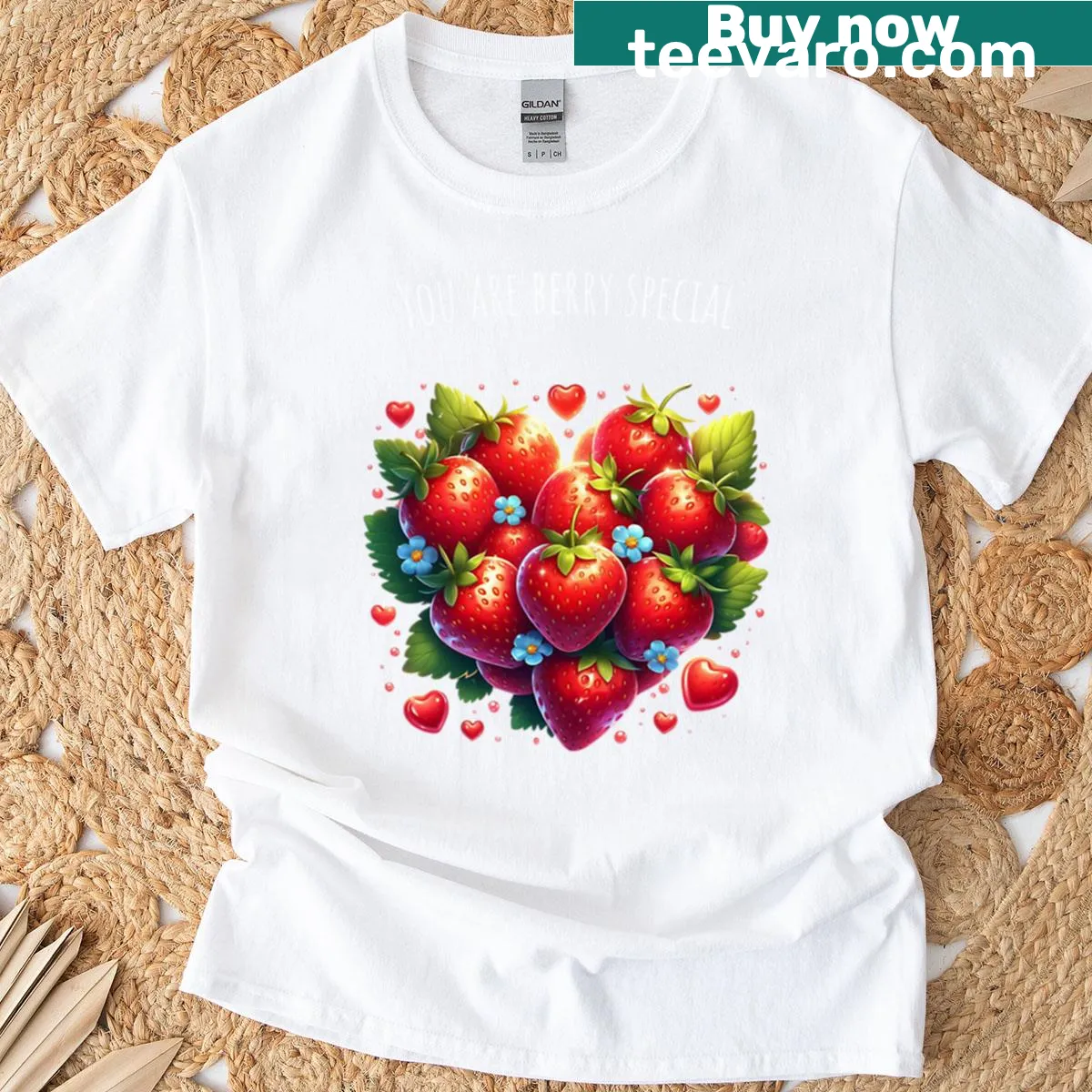 T-shirt with 'You Are Berry Special' text in playful font — on a men's t-shirt