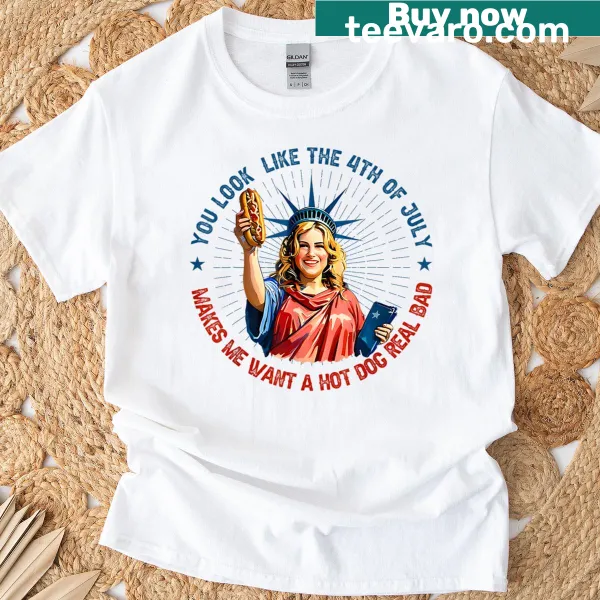 Funny 4th of July T-shirt with hot dog saying